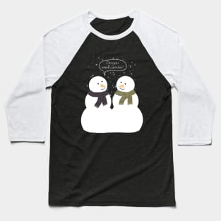 Funny Snowmen Design Baseball T-Shirt